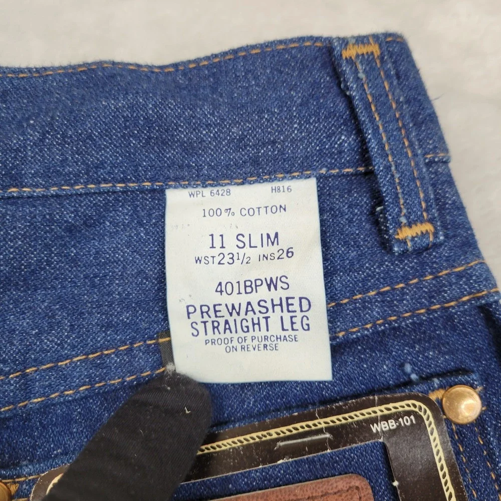 Vintage Wrangler Jeans Boys 11 Slim Straight Leg Made USA‎ 90s Denim Prewashed